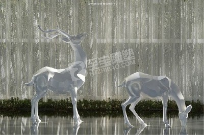 寫字樓大廳落地?cái)[件不銹鋼雕塑定制